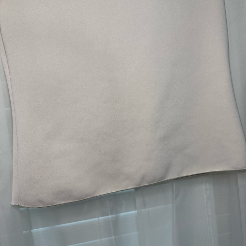 H&M Minimalist Boatneck Top | Cream Off-White Sleeveless Thick Jersey Slim Fit L - Picture 5 of 7